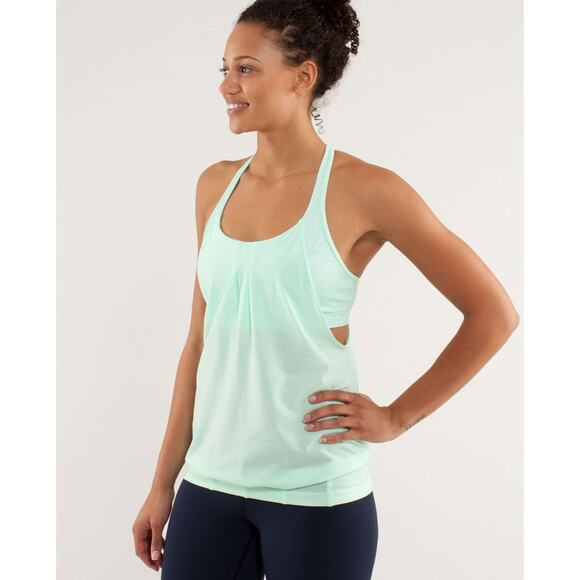 Lululemon Practice Freely Tank Size 4 Teal Mint Green Rare! - Picture 1 of 11